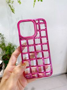 Plating Clear Phone Case - Hot Pink - View 1