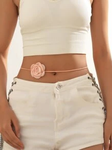 1 Đơn Giản Hoa Trà Đỏ Mỏng Thắt Lưng Đa Năng Dây Thắt Lưng, Vòng Cổ Cho Nữ - Hồng - Xem 5