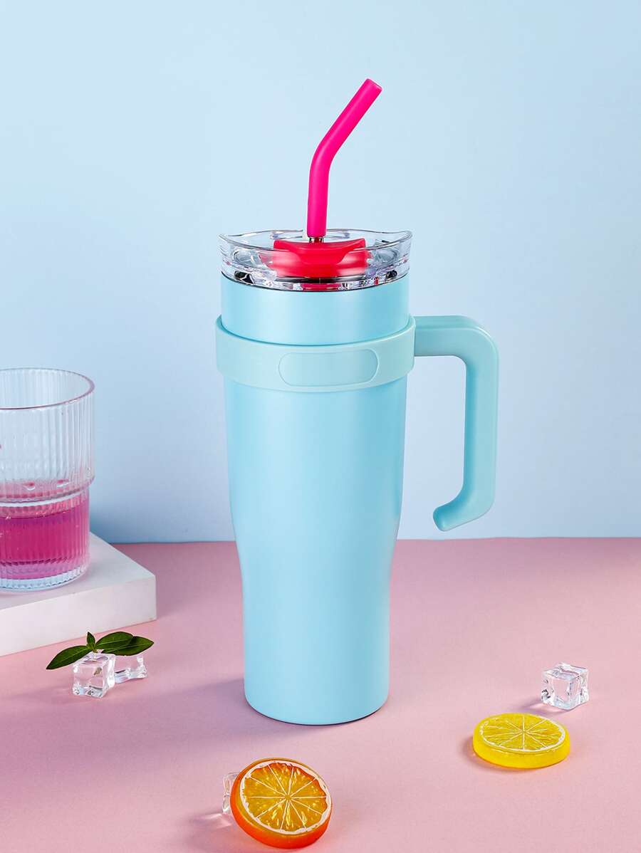 1 个 40 盎司超大吸管杯，隔热，不锈钢，加厚，容量 1.25 升，适合办公室使用
