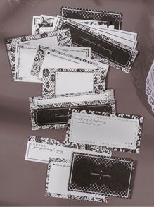 1box/100pcs Mixed Material Lace Themed Scrapbooking Stickers,School Supplies,Back To School