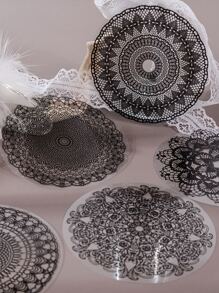 1box/100pcs Mixed Material Lace Themed Scrapbooking Stickers,School Supplies,Back To School