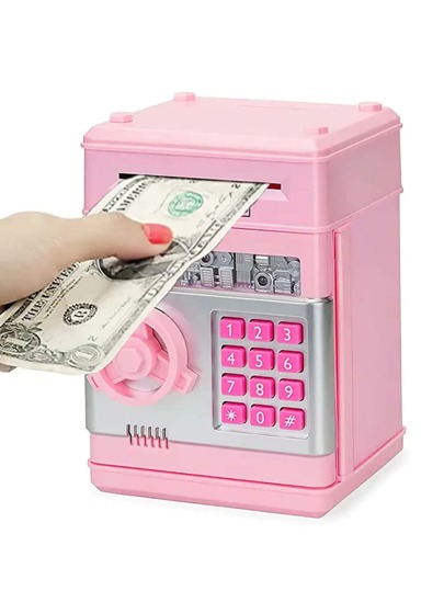 貯金箱 大型 電子 硬貨 パスワード機能付き、自動紙幣スクロール式