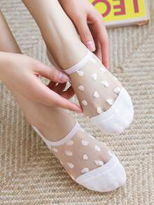 1/5 双波点图案舒适时尚低帮隐形袜 - 彩色 - 查看 4