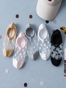 1/5 双波点图案舒适时尚低帮隐形袜 - 彩色 - 查看 2