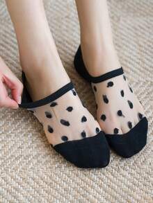 1/5 双波点图案舒适时尚低帮隐形袜 - 彩色 - 查看 3