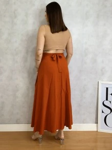 Women Skirts - Mocha Brown - View 3