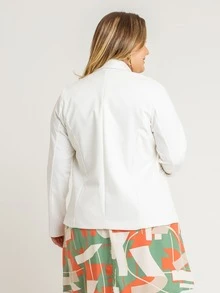 Plus Size Blazers - 白色 - 查看 2