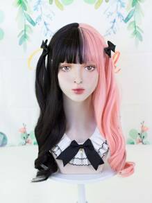 Dài Quăn Bộ tóc giả tổng hợp Cosplay Tóc mái - Hai tông màu - Xem 1