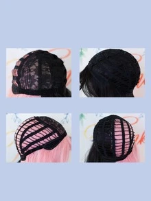 Dài Quăn Bộ tóc giả tổng hợp Cosplay Tóc mái - Hai tông màu - Xem 6