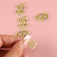 6入組/套刺繡徽章和熨燙八角形織物貼花貼紙裝飾適合DIY服裝褲帽包鞋手機殼，金幣 - 彩色 - 查看 5