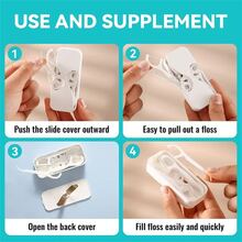 Portable Dental Floss Holder Box For Disposable Floss Stick, With Automatic Ejection Function - White - View 4