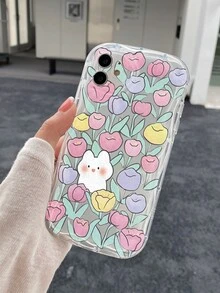 1 Thỏ Và In Hoa Điện thoại di động Loại vỏ - Trong sáng - Xem 3