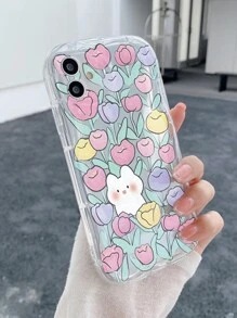 1 Thỏ Và In Hoa Điện thoại di động Loại vỏ - Trong sáng - Xem 4