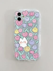 1 Thỏ Và In Hoa Điện thoại di động Loại vỏ - Trong sáng - Xem 5