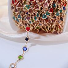 1roll Fashion Heart Decor Chain DIY Jewelry Accessory For Women For DIY Jewelry Making - Multicolor - View 2