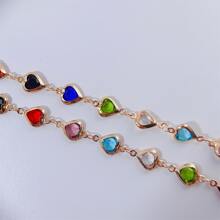 1roll Fashion Heart Decor Chain DIY Jewelry Accessory For Women For DIY Jewelry Making - Multicolor - View 4