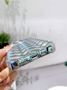 編織圖案電鍍手機殼 - 銀色 - 查看 8