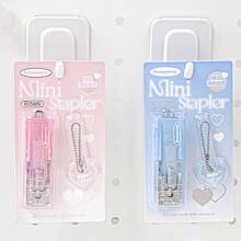 Mini Gradient Stapler Portable dành cho sinh viên với khoảng 40 chiếc Kim bấm số 10, có thể gập lại và nhẹ, tuyệt vời cho văn phòng và sử dụng cá nhân - Màu Hồng baby - Xem 8