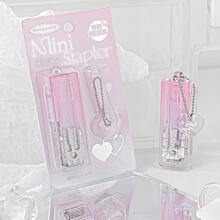 迷你漸變釘書機適用於學生帶內置40入組10#訂書釘,可折疊和輕便便攜辦公室釘書機 - 淺藍色 - 查看 8