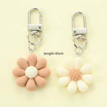 2入組擬真花鑰匙圈 - 彩色 - 查看 3