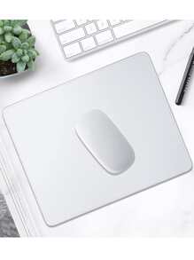1入組 24*20 厘米方形鼠標墊，高級質感防滑防水鎖邊橡膠鼠標墊 - 白色 - 查看 2