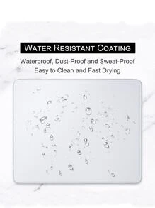 1入組 24*20 厘米方形鼠標墊，高級質感防滑防水鎖邊橡膠鼠標墊 - 白色 - 查看 6