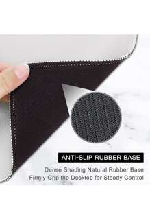 1入組 24*20 厘米方形鼠標墊，高級質感防滑防水鎖邊橡膠鼠標墊 - 白色 - 查看 4