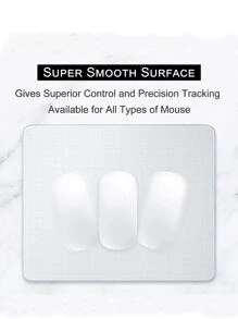 1入組 24*20 厘米方形鼠標墊，高級質感防滑防水鎖邊橡膠鼠標墊 - 白色 - 查看 7