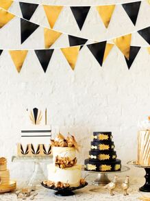 Pennant Flags Banner 12pcs Metallic Color Pennant Banner Nylon Cloth Flag Pennants For Party Celebrations And Shops Decorations,Christmas