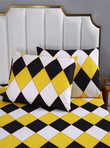 Polyester Simple Style Bedding Set With Fitted Sheet - Multicolor - View 4