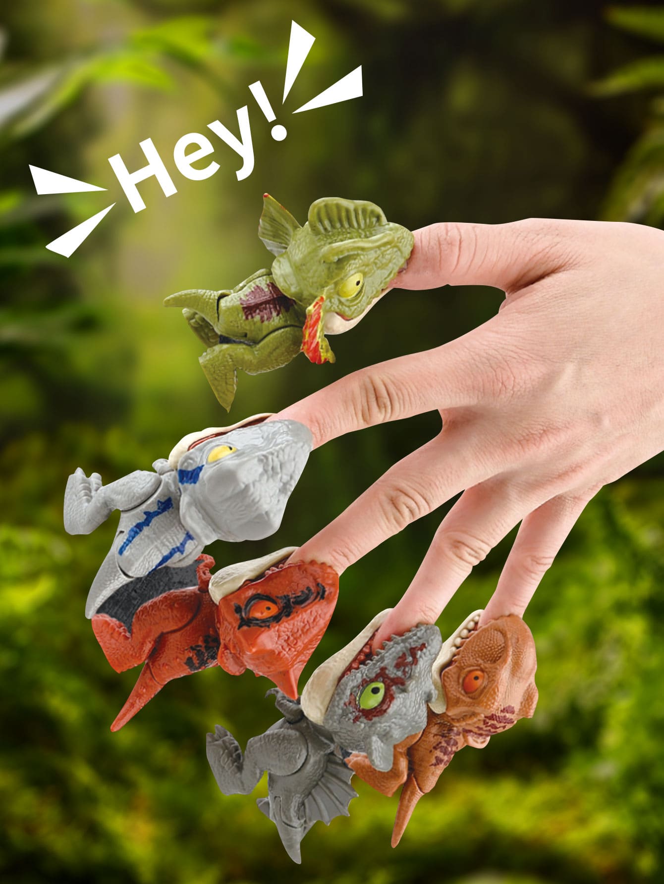 Set De 8 Dinosaurios De Dedo De ABS – Figuras Con Mordedor Y Patas Móviles Para Niños De 3 A 6 Años