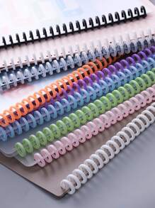 2pcs 30 Holes Ring Binder With Spiral Loose-leaf Notebook Clip(random Color) - Multicolor - View 5