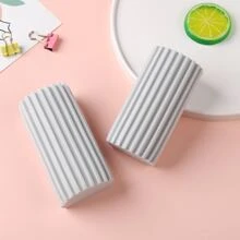 灰色潮濕清潔撣子海綿、減壓海綿清潔刷、可重複使用清潔撣子海綿工具，用於清潔百葉窗、玻璃、踢腳板、通風口、欄杆、鏡子、門窗凹槽 - 淺灰色 - 查看 1