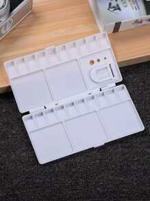 藝術亞克力塗料調色板塑膠水彩翻動塗料盒適用於學生 - 白色 - 查看 1