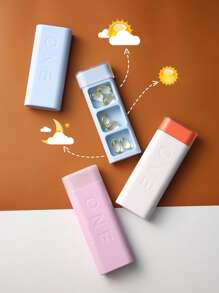 1 Miếng Nhiều màu Có thể mang đi Chống ẩm Hộp lưu trữ thuốc Với Pong kín Ngăn Và Dung lượng lớn - Màu xanh nhạt - Xem 2