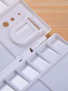 藝術亞克力塗料調色板塑膠水彩翻動塗料盒適用於學生 - 白色 - 查看 3