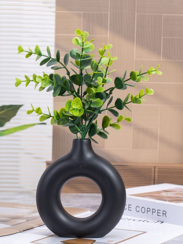 White Round Ceramic Flower Vase SHEIN USA