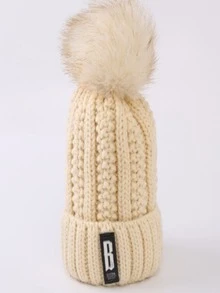 Women Beanie Hat - 米色 - 查看 3