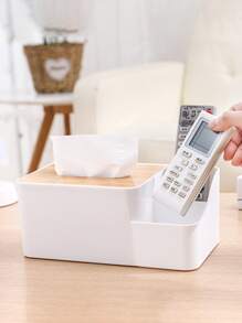 1 Peça Caixa de Tecido para Mesa Branca com Tampa de Bambu para Armazenamento de Controle Remoto Plástico da Sala de Estar, Itens para Casa, Mesa, Decoração para Casa, Organização e Armazenamento para Casa, Decoração de Quarto, Acessórios de Cozinha, Ferramentas de Cozinha, Organizador de Cozinha, Viagem, Feriado, Suporte para Caixa de Lenço, Suporte para Guardanapo, Reunião Familiar de Festival, Decoração de Mesa de Cozinha e Sala de Jantar para Casa, Cozinha, Quarto, Sala de Estar, Acessórios Decorativos para Casa, Caixa Decorativa, Presente de Casamento para Mulheres, Essenciais para Viagens de Verão, Feriados e Festivais