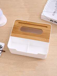 1 Peça Caixa de Tecido para Mesa Branca com Tampa de Bambu para Armazenamento de Controle Remoto Plástico da Sala de Estar, Itens para Casa, Mesa, Decoração para Casa, Organização e Armazenamento para Casa, Decoração de Quarto, Acessórios de Cozinha, Ferramentas de Cozinha, Organizador de Cozinha, Viagem, Feriado, Suporte para Caixa de Lenço, Suporte para Guardanapo, Reunião Familiar de Festival, Decoração de Mesa de Cozinha e Sala de Jantar para Casa, Cozinha, Quarto, Sala de Estar, Acessórios Decorativos para Casa, Caixa Decorativa, Presente de Casamento para Mulheres, Essenciais para Viagens de Verão, Feriados e Festivais