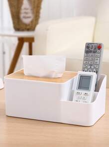 1 Peça Caixa de Tecido para Mesa Branca com Tampa de Bambu para Armazenamento de Controle Remoto Plástico da Sala de Estar, Itens para Casa, Mesa, Decoração para Casa, Organização e Armazenamento para Casa, Decoração de Quarto, Acessórios de Cozinha, Ferramentas de Cozinha, Organizador de Cozinha, Viagem, Feriado, Suporte para Caixa de Lenço, Suporte para Guardanapo, Reunião Familiar de Festival, Decoração de Mesa de Cozinha e Sala de Jantar para Casa, Cozinha, Quarto, Sala de Estar, Acessórios Decorativos para Casa, Caixa Decorativa, Presente de Casamento para Mulheres, Essenciais para Viagens de Verão, Feriados e Festivais