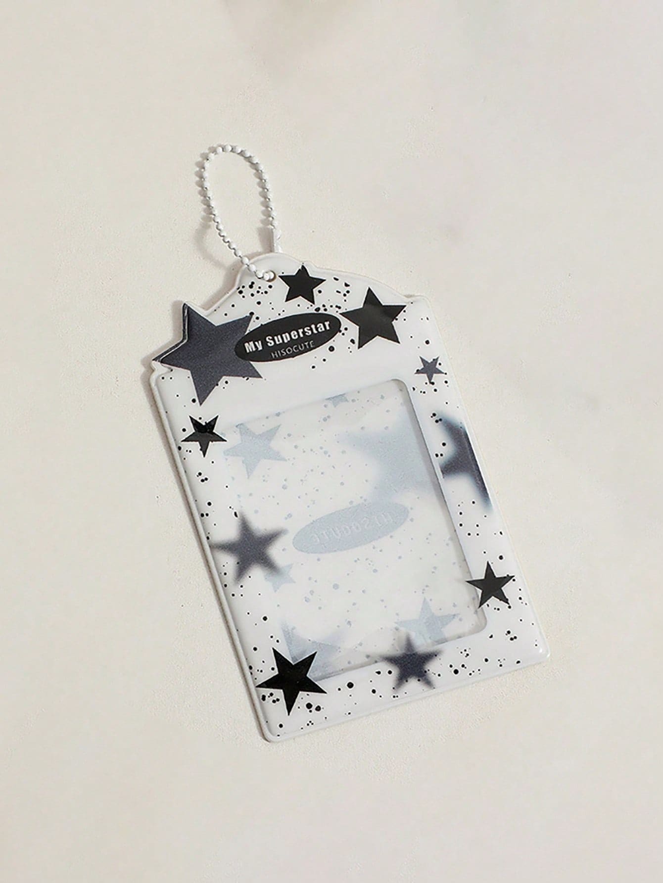 簡約風創意卡通設計彩色人造皮革卡包,隨機色 - 黑色 - 查看 1