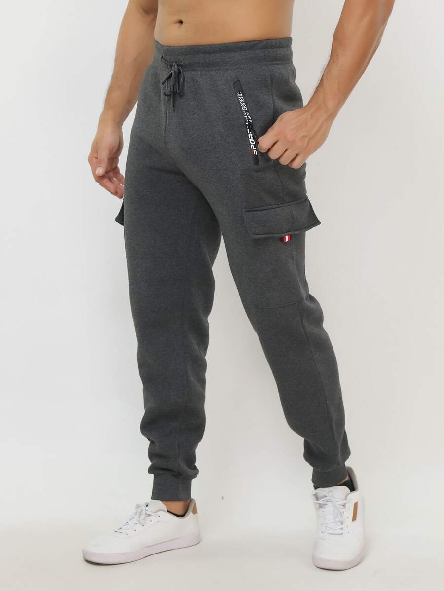 Men Sweatpants - 深灰色 - 查看 1