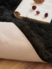Black Faux Fur Rug Washable Fluffy Rug Throw Rugs For Living Room Runner Rug Shag Rug Furry Carpet For Bedroom Decor Sheepskin Fur Rugs For Bedroom - Black - View 4