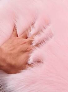 Alfombra de piel de cordero sintética rosa, lavable, esponjosa, alfombra de tiro para sala de estar, alfombra pasillo, alfombra de pelo largo, alfombra de pelo para decoración de dormitorio - Rosa - Ver 5