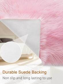 Alfombra de piel de cordero sintética rosa, lavable, esponjosa, alfombra de tiro para sala de estar, alfombra pasillo, alfombra de pelo largo, alfombra de pelo para decoración de dormitorio - Rosa - Ver 6