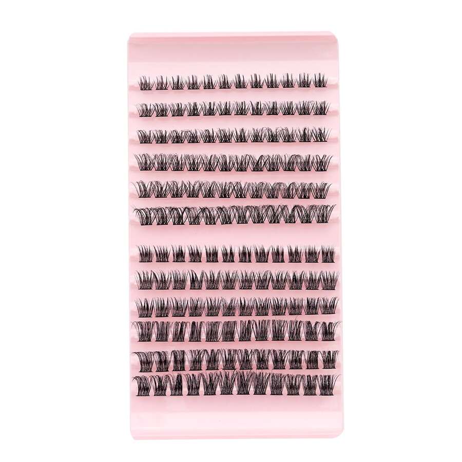 Dây da roi Các cụm 144 Cụm Lông mi DIY Cụm Mở rộng lông mi Dung tích Có thể tái sử dụng Lông mi đơn Cụm Tự nhiên siêu mỏng Ban nhạc & Mềm mại ( Tự nhiên , ) - trắng - Xem 1