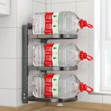 黑色碳鋼可調節廚房架，適用於水槽和存放炊具、鍋碗瓢盆、多層碗碟和香料架、廚房櫃架 - 黑色 - 查看 10