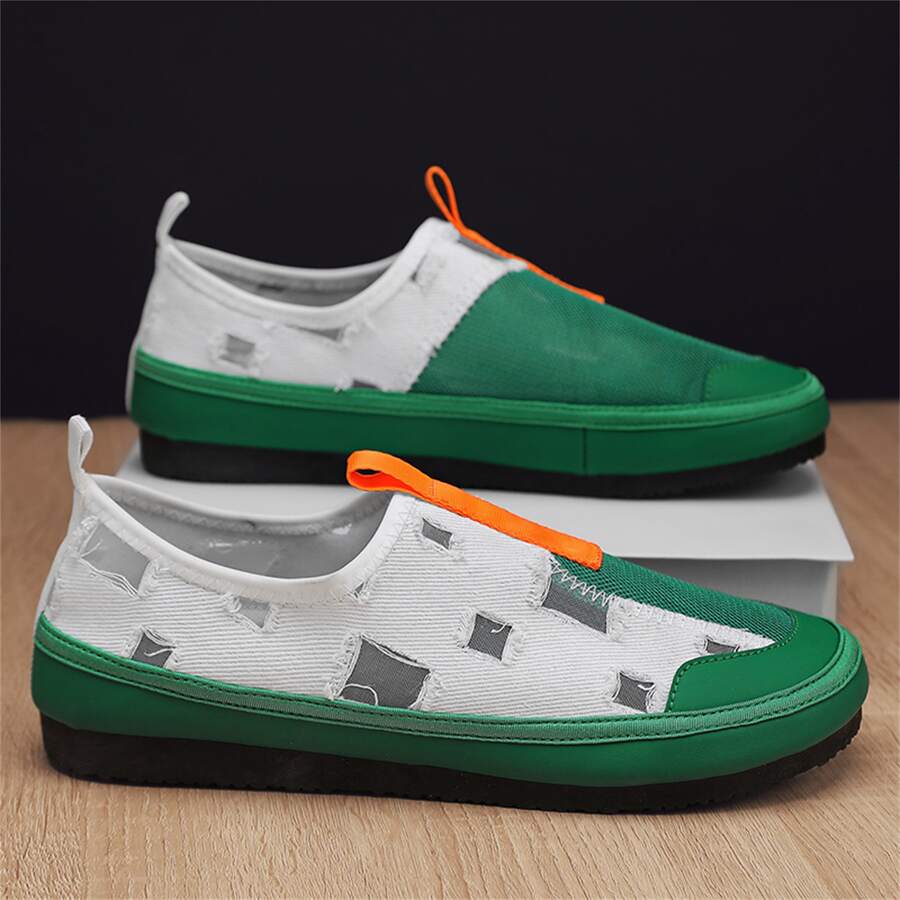 Men's Loafers, Breathable Soft-sole Casual Shoes, Slip-on Moccasins - Army Green - View 1