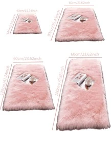 Alfombra de piel de cordero sintética rosa, lavable, esponjosa, alfombra de tiro para sala de estar, alfombra pasillo, alfombra de pelo largo, alfombra de pelo para decoración de dormitorio - Rosa - Ver 7